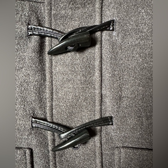 Rothschild & CO Charcoal Grey Hooded Wool Blend Toggle Dress Coat - Picture 8 of 10